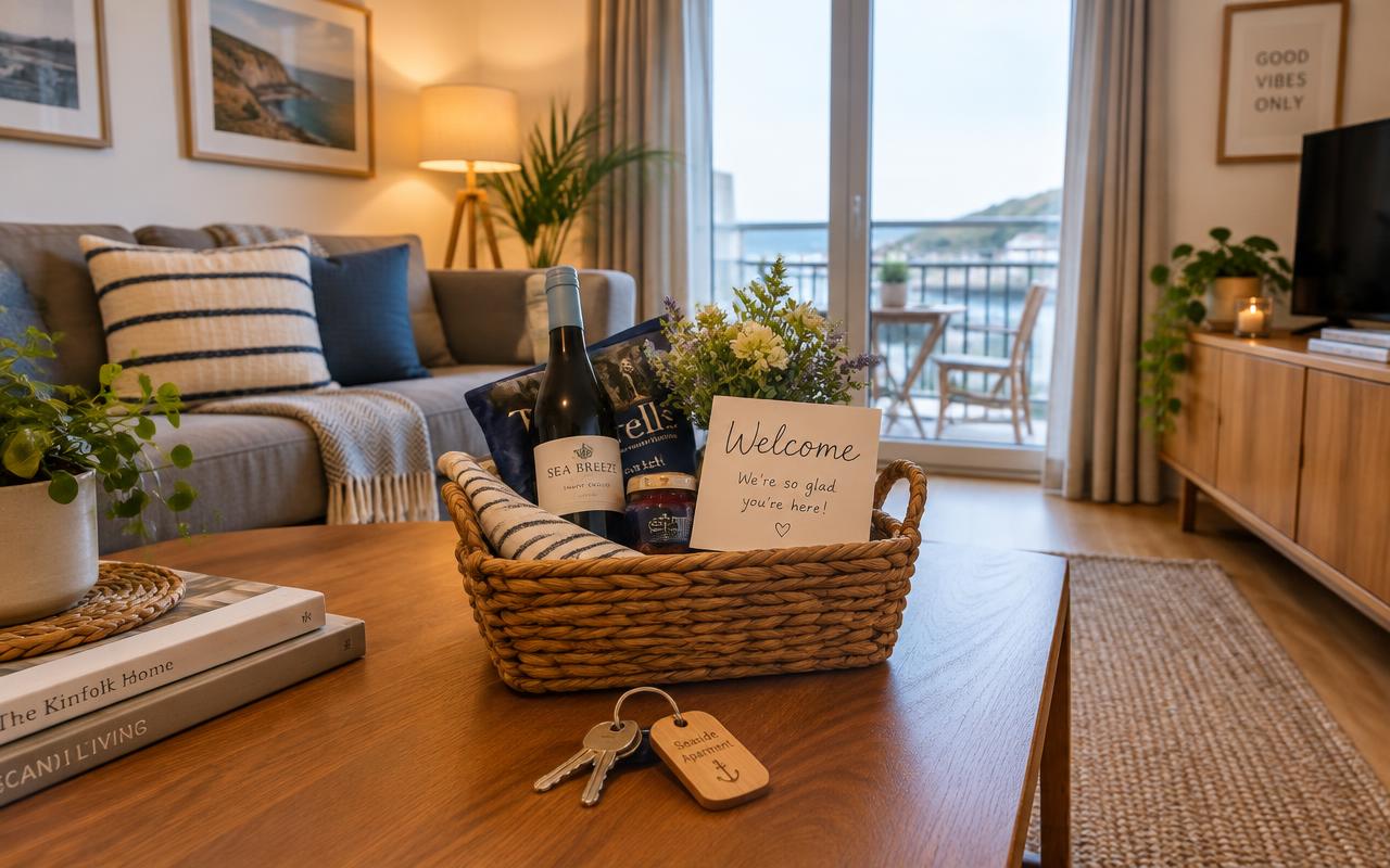 Short-let apartment with welcome basket