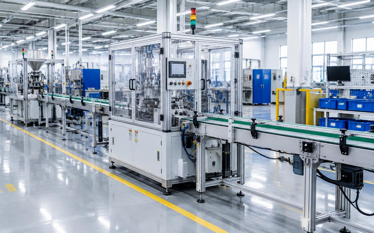 Modern factory floor with machinery